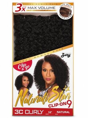 Zury Naturali Star Clip-On 9 - 3C Curly (Natural Color) Curly Clip-Ins